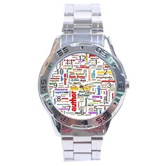 Writing Author Motivation Words Stainless Steel Analogue Watch by Semog4