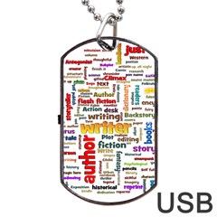 Writing Author Motivation Words Dog Tag Usb Flash (one Side) by Semog4