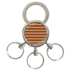 Christmas Paper Scrapbooking Pattern 3-Ring Key Chain