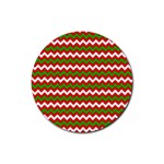 Christmas Paper Scrapbooking Pattern Rubber Round Coaster (4 pack) Front