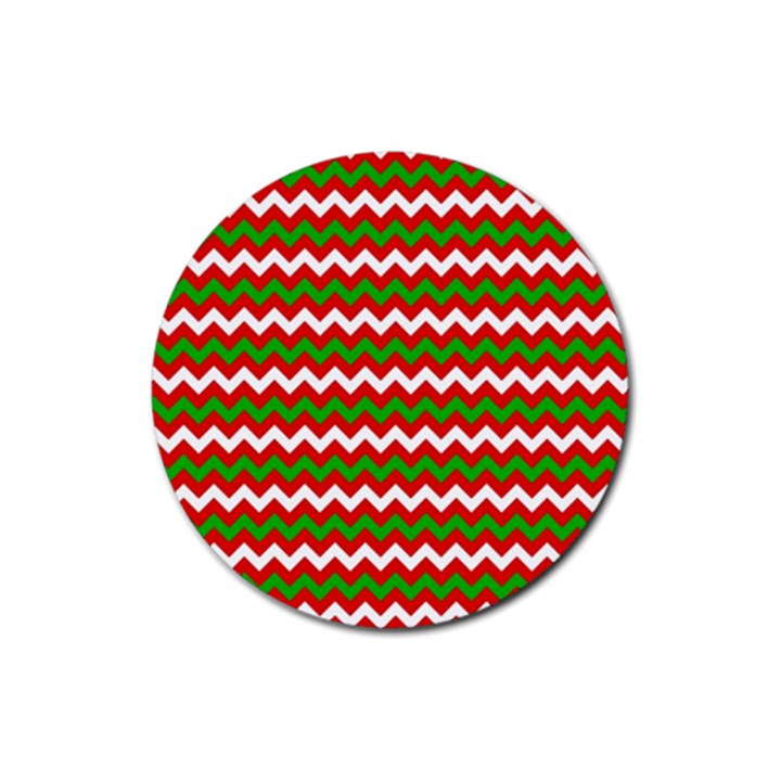 Christmas Paper Scrapbooking Pattern Rubber Round Coaster (4 pack)