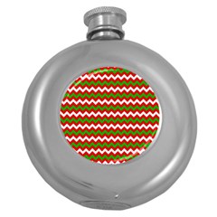 Christmas Paper Scrapbooking Pattern Round Hip Flask (5 Oz) by Semog4