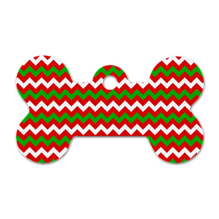 Christmas Paper Scrapbooking Pattern Dog Tag Bone (One Side)