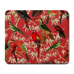 Vintage Tropical Birds Pattern In Pink Large Mousepad by CCBoutique