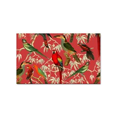 Vintage Tropical Birds Pattern In Pink Sticker Rectangular (10 Pack)