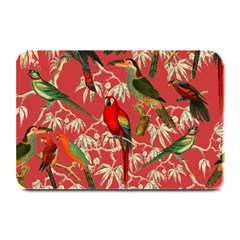 Vintage Tropical Birds Pattern In Pink Plate Mats