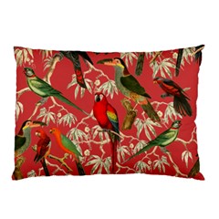 Vintage Tropical Birds Pattern In Pink Pillow Case by CCBoutique