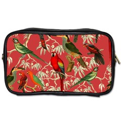 Vintage Tropical Birds Pattern In Pink Toiletries Bag (one Side) by CCBoutique