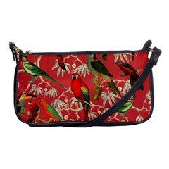 Vintage Tropical Birds Pattern In Pink Shoulder Clutch Bag by CCBoutique