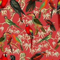 Vintage Tropical Birds Pattern In Pink Play Mat (square)