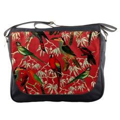 Vintage Tropical Birds Pattern In Pink Messenger Bag by CCBoutique