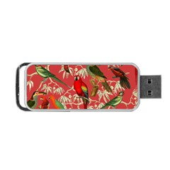 Vintage Tropical Birds Pattern In Pink Portable Usb Flash (two Sides) by CCBoutique