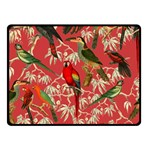 Vintage Tropical Birds Pattern in Pink Two Sides Fleece Blanket (Small) 45 x34  Blanket Back