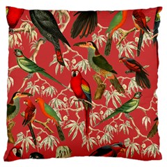 Vintage Tropical Birds Pattern In Pink Standard Premium Plush Fleece Cushion Case (two Sides) by CCBoutique