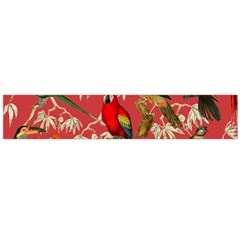 Vintage Tropical Birds Pattern In Pink Large Premium Plush Fleece Scarf 