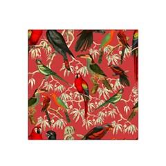 Vintage Tropical Birds Pattern In Pink Satin Bandana Scarf 22  X 22  by CCBoutique