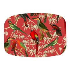 Vintage Tropical Birds Pattern In Pink Mini Square Pill Box by CCBoutique