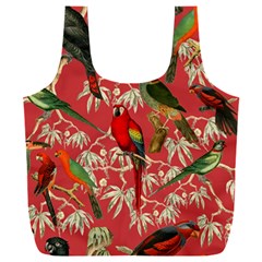 Vintage Tropical Birds Pattern In Pink Full Print Recycle Bag (xxxl) by CCBoutique