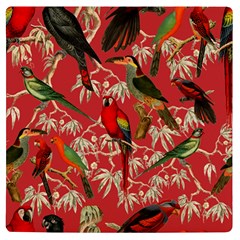 Vintage Tropical Birds Pattern In Pink Uv Print Square Tile Coaster  by CCBoutique