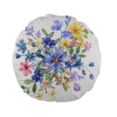 Flower Standard 15  Premium Flano Round Cushions by zappwaits