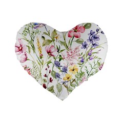 Bunch Of Flowers Standard 16  Premium Heart Shape Cushions by zappwaits