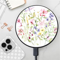 Bunch Of Flowers Wireless Fast Charger(black) by zappwaits