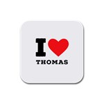 I love thomas Rubber Square Coaster (4 pack) Front