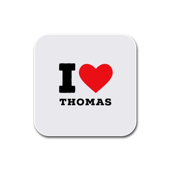 I love thomas Rubber Square Coaster (4 pack)