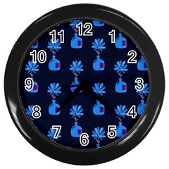 Flower Vase Pattern Wall Clock (black) by Ravend