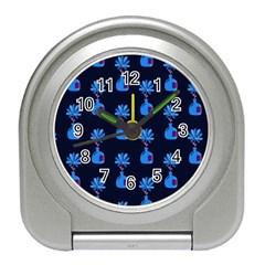 Flower Vase Pattern Travel Alarm Clock by Ravend