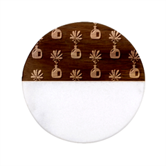 Flower Vase Pattern Classic Marble Wood Coaster (round)  by Ravend