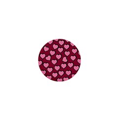 Pattern Pink Abstract Heart Love 1  Mini Buttons