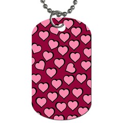 Pattern Pink Abstract Heart Love Dog Tag (One Side)