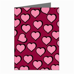 Pattern Pink Abstract Heart Love Greeting Cards (Pkg of 8)