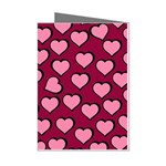 Pattern Pink Abstract Heart Love Mini Greeting Cards (Pkg of 8) Left