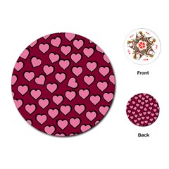 Pattern Pink Abstract Heart Love Playing Cards Single Design (Round)