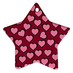 Pattern Pink Abstract Heart Love Star Ornament (Two Sides)