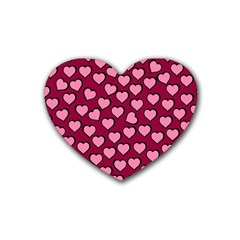 Pattern Pink Abstract Heart Love Rubber Coaster (Heart)