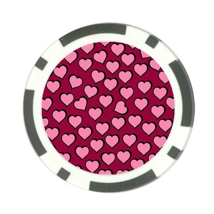 Pattern Pink Abstract Heart Love Poker Chip Card Guard