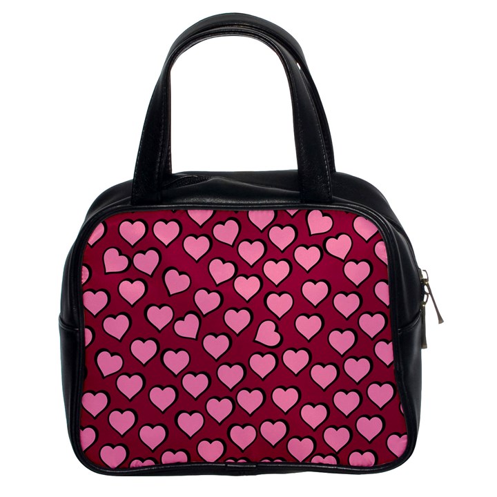 Pattern Pink Abstract Heart Love Classic Handbag (Two Sides)