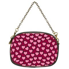 Pattern Pink Abstract Heart Love Chain Purse (two Sides)