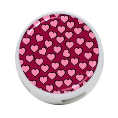 Pattern Pink Abstract Heart Love 4-Port USB Hub (One Side)