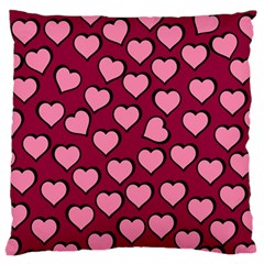 Pattern Pink Abstract Heart Love Large Cushion Case (Two Sides)