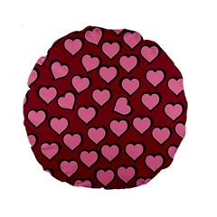 Pattern Pink Abstract Heart Love Standard 15  Premium Round Cushions