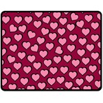 Pattern Pink Abstract Heart Love Two Sides Fleece Blanket (Medium) 58.8 x47.4  Blanket Front