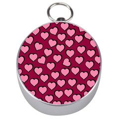 Pattern Pink Abstract Heart Love Silver Compasses by Ravend