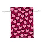 Pattern Pink Abstract Heart Love Lightweight Drawstring Pouch (M) Back