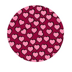 Pattern Pink Abstract Heart Love Mini Round Pill Box (Pack of 5)