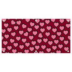 Pattern Pink Abstract Heart Love Banner and Sign 4  x 2 