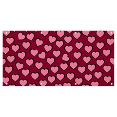 Pattern Pink Abstract Heart Love Banner and Sign 8  x 4 